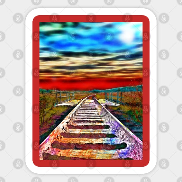 Railroad Tracks Sticker by danieljanda